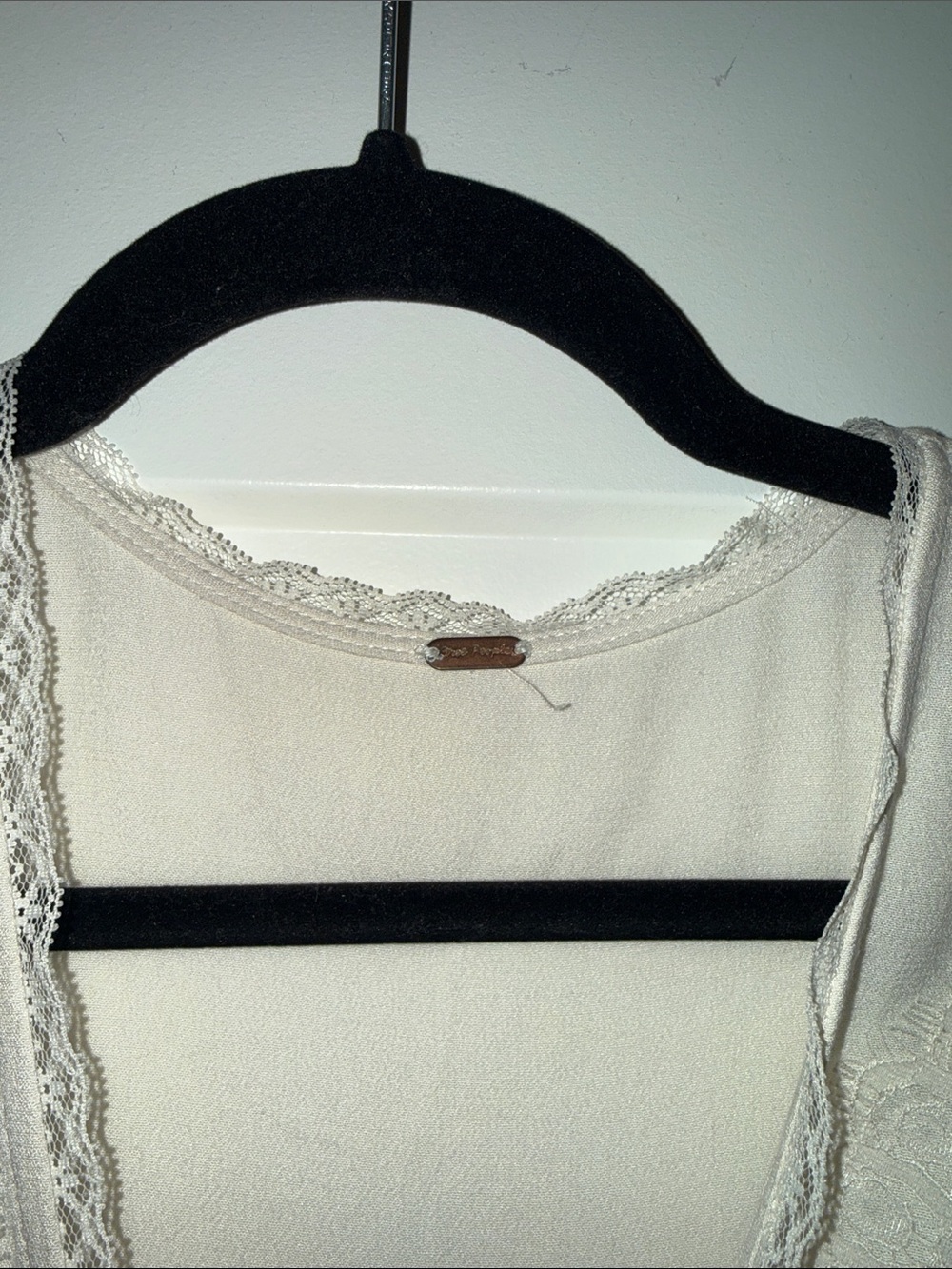 Free People Ivory Lace Button-Front Sleeveless Blouse - Picture 2 of 4